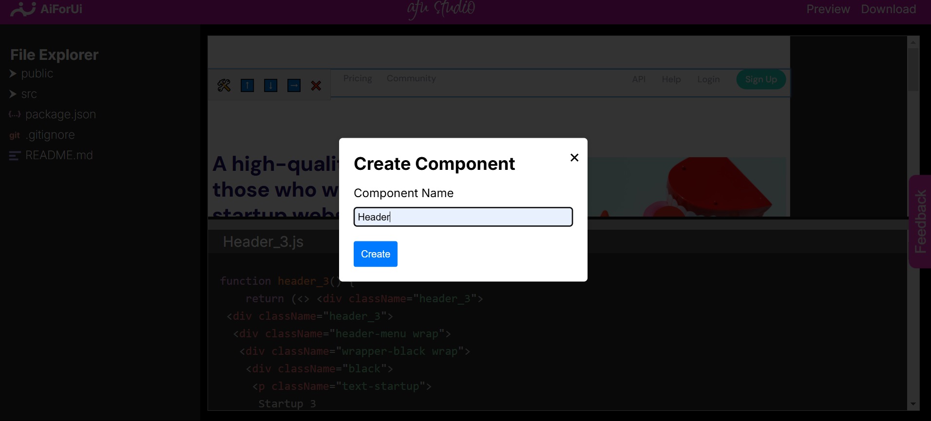 Create-react-component